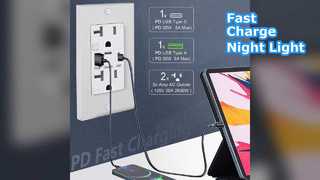 پریز USB C سریع با نور شب