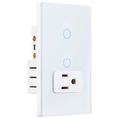 ETL/FCC Certified WiFi Smart Wall Socket with 10A Max Current and Durable ABS & PC Material